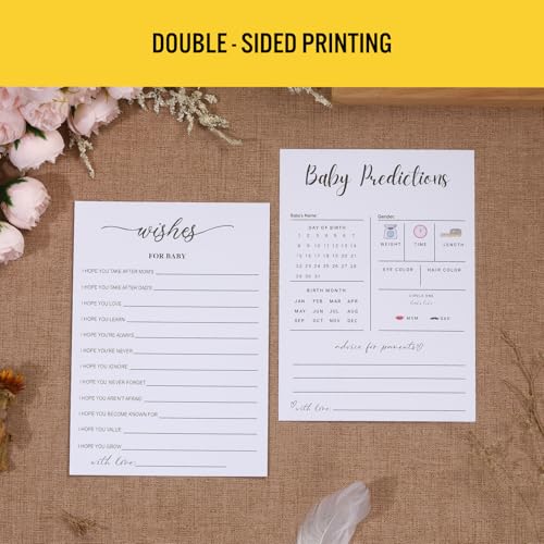Image of 200 Count Baby Shower Game Cards - Gender Reveal Prediction & Advice Cards for New Parents | Fun Party Activity with Wishes for Mommy & Daddy | Boy or Girl Guess | Modern Minimalist Design