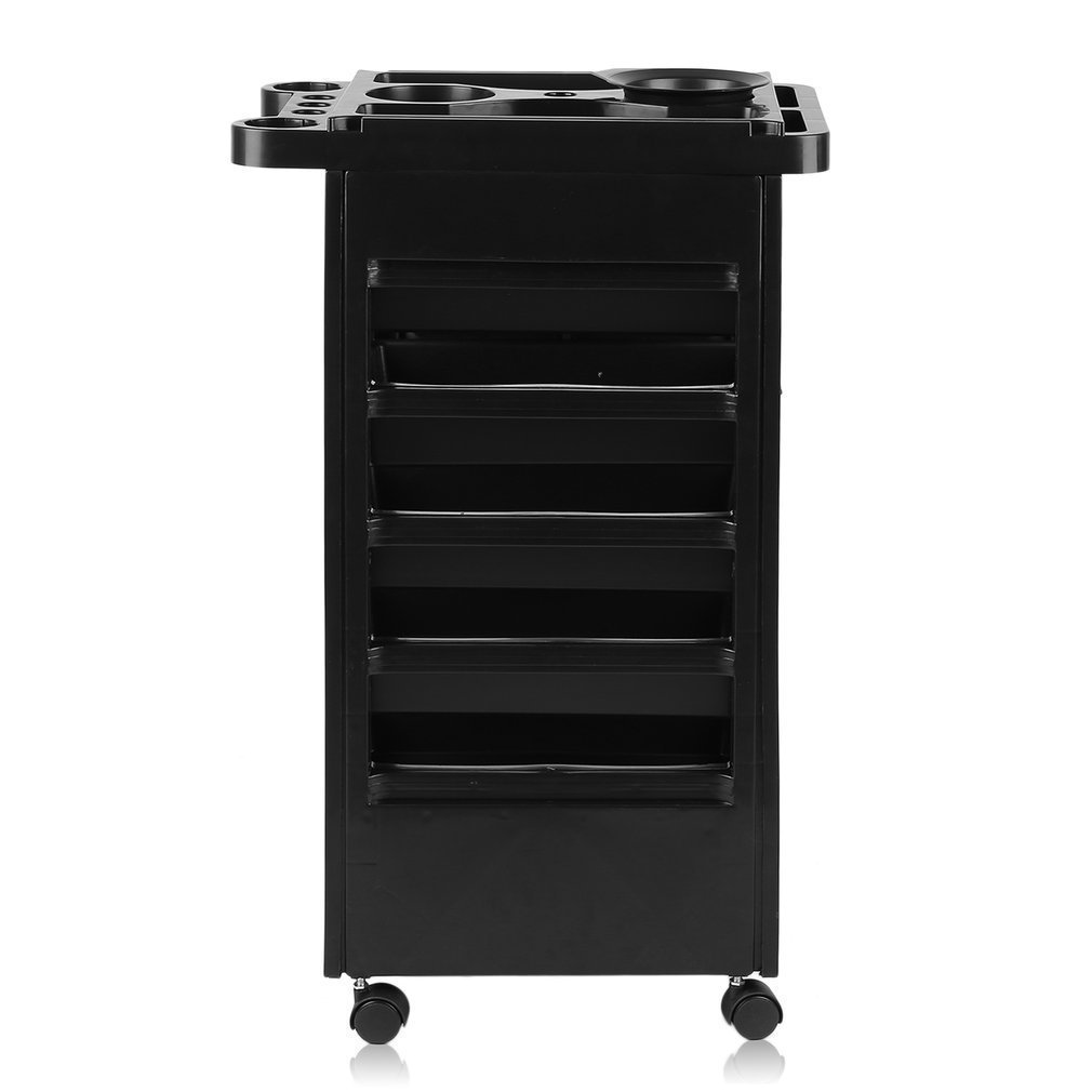Carros de Mantenimiento con Ruedas Profesional para Peluquería, Barbería, Perfumería, Cosméticos, Salón, Tienda de Tatuaje, Manicura y Pedicura (NEGRO)