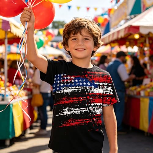 Image of Hgvoetty Boys Girls Graphic T-Shirts Kid 3D Casual Tops Tees for 6-16 Years