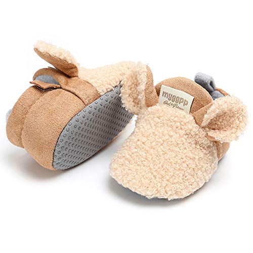 TIMATEGO Newborn Baby Boys Girls Cozy Fleece Booties with Grippers Stay On Slipper