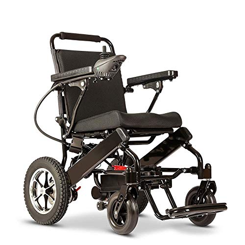 Electric Wheelchair, 2020 New Folding Remote Travel Light Adult Wheelchair, Air Travel Safety Electric Wheelchair, Heavy Electric Wheelchair (Black) - Thumbnail 2