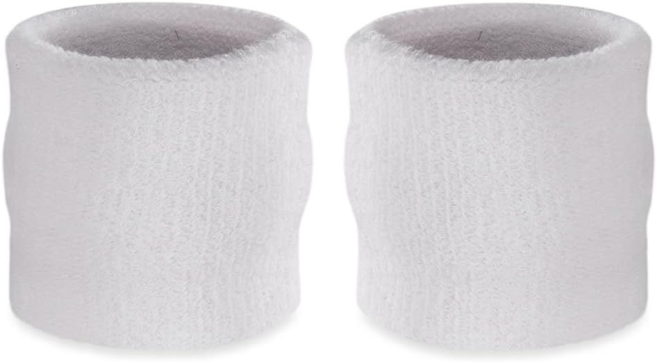 Suddora Wrist Sweatbands, Absorbent and Breathable Thick Cotton Bands for Working Out, Gymnastics, Basketball, Tennis, and Football, Multiuse Wristbands for Costumes and Cosplay