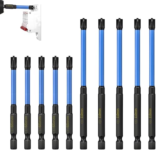 Strong Magnetic Screwdriver Drill Bit Set, Durability Screwdriver Drill Bit Set, Anti-Slip Magnetic Electric Screwdriver Set (10, Black-blue)
