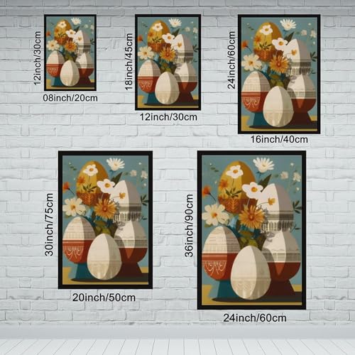 Toile vintage œuf médiéval de Pâques, impression d'art 61x91cm