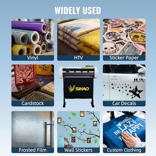 Image of ZHIMAI Vinyl Cutter Machine, Cutting Plotter Machine with Snap-on Cloth Bag & COM /USB, Vinyl Printer LCD Display Plotter Cutter with Floor Stand for Design,Cut (54.5in /1380mm)