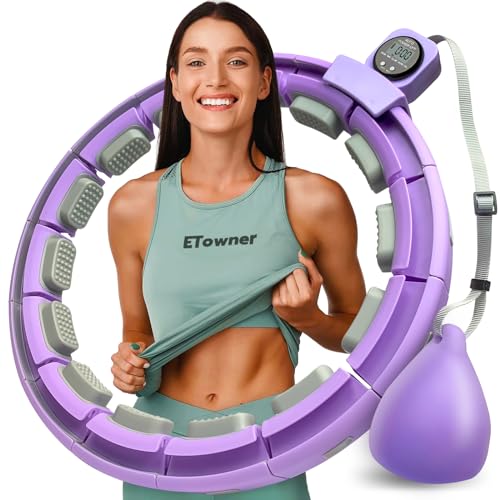 Smart Hula Hoop mit Zähler, Hula Hoop mit Gewicht für Anfänger, Leiser...