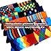 WeciBor Bunt Lustige Herren Socken, 12 Paar Mehrfarbig Geometrisch, Größe 43-46