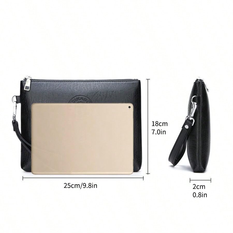 Mens Clutch Bag Man Purse Handbag 9.5-11 inches Large Hand Bag Big Clutch Wallet3