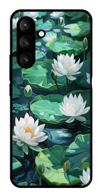 Image of AARFAA Compatible for Samsung Galaxy S26 5G Mobile Phone Back Cover Case for Metal | for Boys Girls | Lotus Flower Printed Rubber Silicone Soft TPU Sides with Camera Protection