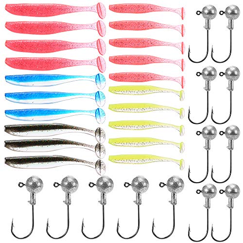 Atrair, Andoer 33 unidades de kit de iscas de pesca caixa de equipamento de pesca com anzol de cabeç