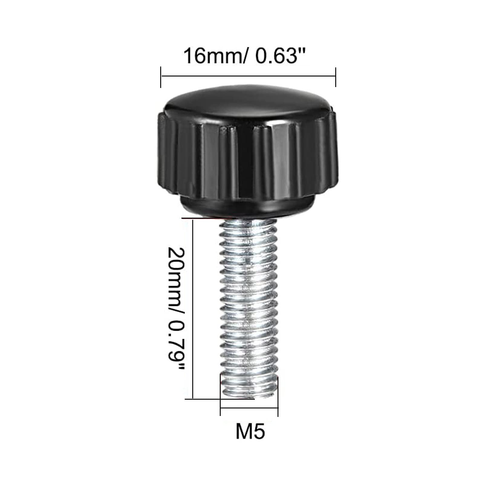 TA-VIGOR 5Pcs M5 x 20mm Male Thread Knurled Clamping Knobs Grip - Image 2