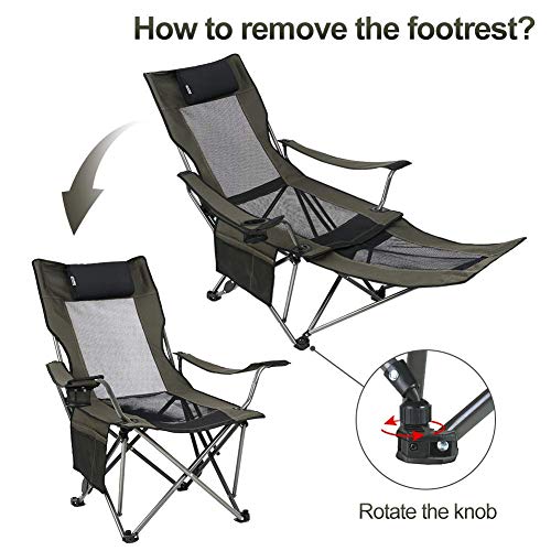Outdoor Living Suntime Camping Folding Portable Mesh Chair With Removable Footrest #TOP3