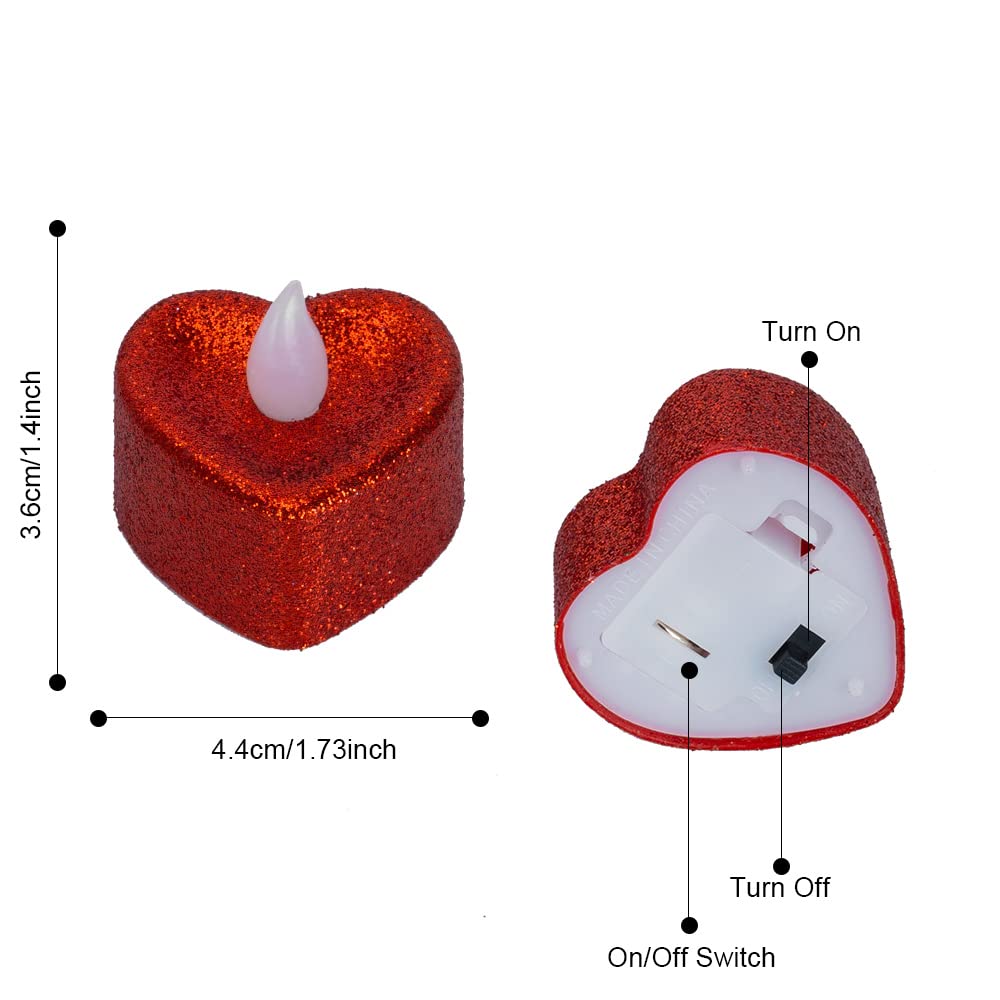 Candele LED A Cuore | 24 Pezzi | Senza Fiamma | Per San Valentino, Matrimoni E Eventi Romantic - Foto 4