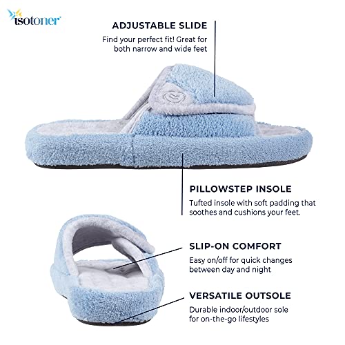 isotoner Women's Terry Spa Slip On Slide Slipper with Memory Foam for Indoor/Outdoor Comfort2