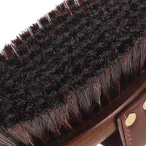 Cepillo para caballos LOORGVEL de mango ovalado con fibras mixtas de madera 3
