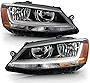 ACANII - For 2017-2018 Volkswagen VW Jetta Halogen type w/LED Light Bar Headlights Headlamps Replacement Pair Left+Right