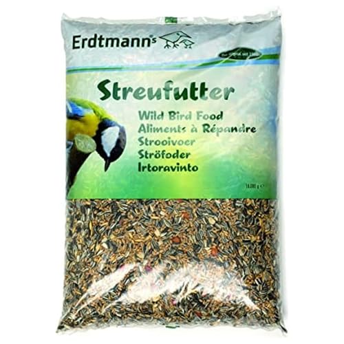 Erdtmanns Streufutter für Wildvögel – Futtermischung mit Sonnenblumenkernen, Hirse & Getreide – energiereiches Vogelfutter für Ganzjahresfütterung – für Garten, Balkon & Futterhaus (10 kg)