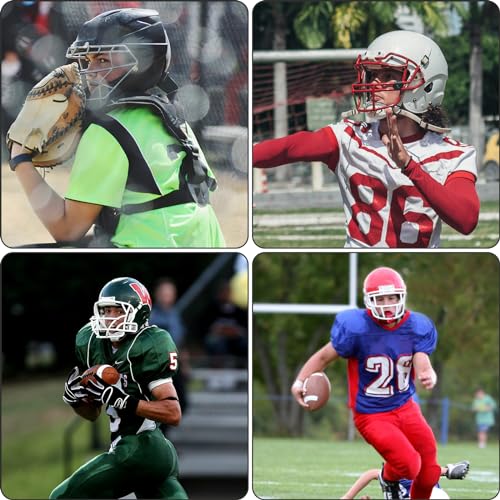 49st Football Helm Zubehör, Football Helm Reparaturset Einschließlich R Förmiger Fußball Visier Clips Gummidichtungen Muttern Football Helm Schrauben Schraubendreher für Softball Hockey