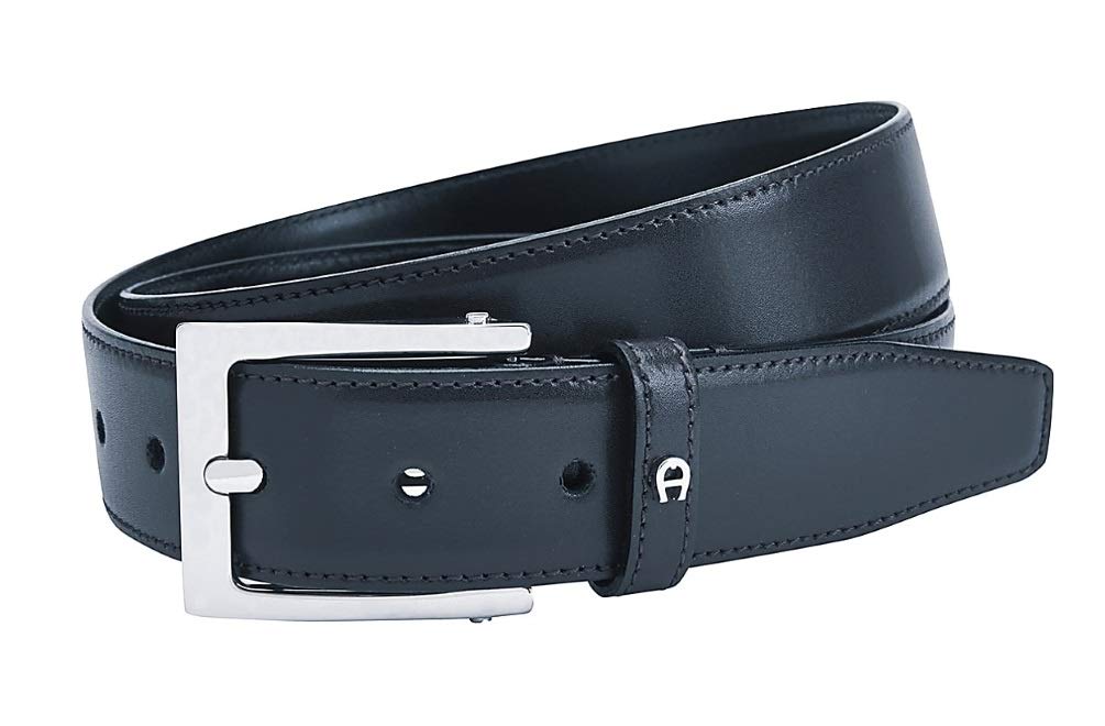 Aigner Gürtel Basic mit S-Schließe silber Marine 100cm