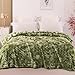 Exclusivo Mezcla Fleece King Blanket for Bed, Extra Large Fuzzy Tie-dye Olive Green Bed Blankets, Soft Cozy Plush Sofa Throws for All Seasons, 90x104 Inches