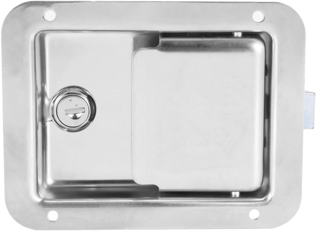 Hardware 2 Pack Stainless Steel Paddle Slam Latch with Lock & Key - Flush Single Point Handle for Door Trailer RV for Jeep