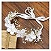 Slik Faite Perce DE Fleur Courant DE LA Peau Bandeau DE Couteau DE TÊTE RUBANE BEAUTÉ BIDLIQUE Garlands FLORLES DE Mariage Femme Femmes Accessoires pour Cheveux (Color : White)