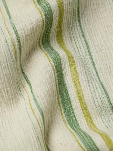 Image of The Souled Store Cotton Linen Stripes: Apricot Men and Boys Long Sleeves Collared Neck Orange Stripes Regular Fit Lightweight Comfortable Summer Cotton Linen Shirts