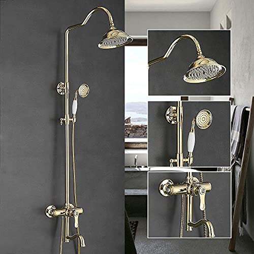 Ensemble de douche en laiton avec douche de pluie supérieure de bain