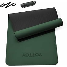 Yoga Mat,Non-Slip TPE Exercise Mat(1/4 Inch) for Pilates, Fitness &amp; Barefoot Workouts, Home Gym Studio with Strap &amp; Bag