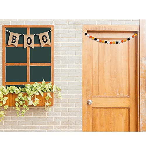 Halloween Banner Burlap Boo Banner Fireplace Banner Wool Felt Ball Garland Happy Halloween Banner Halloween Decor For Party Halloween Birthday Fireplace Carnival Decorations #TOP5