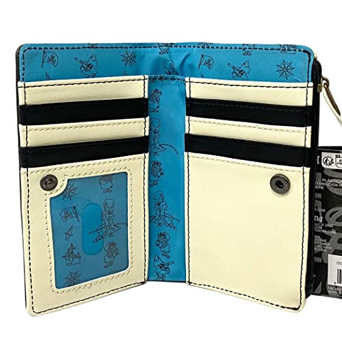 Loungefly Captain Hook Pirate Skull Peter Pan All-Over-Print Faux Leather Flap Wallet with Snap Closure3