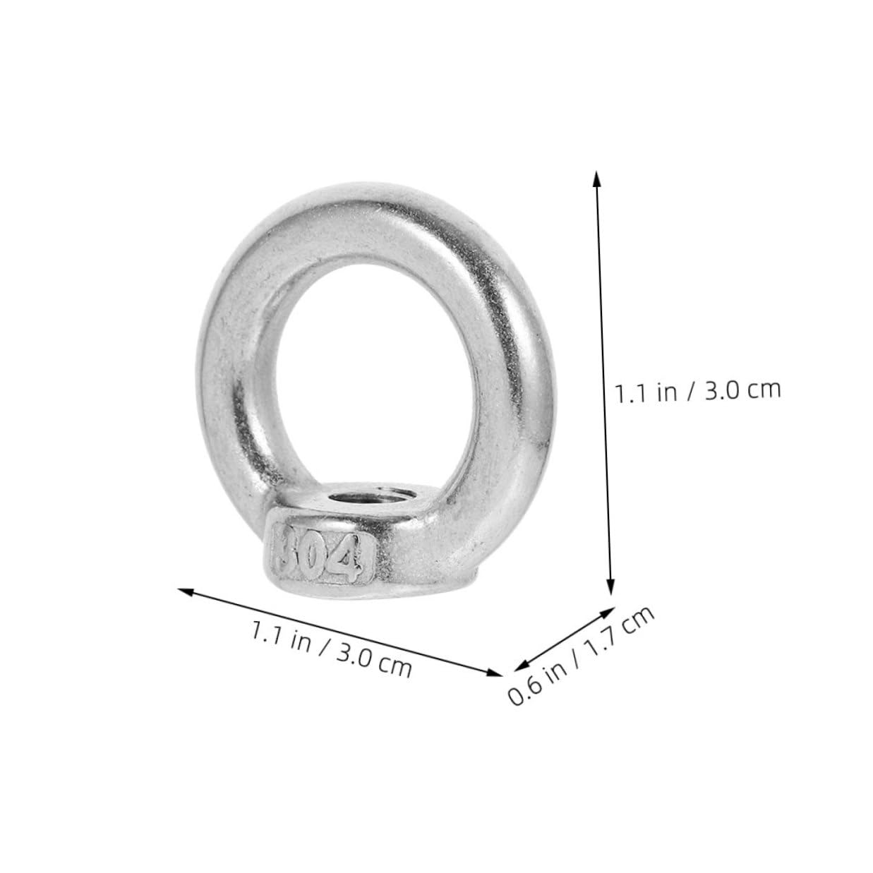 304 Stainless Steel M8 Eye Nut for Hoisting, 8pcs Marine Ring Fastener