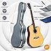 CAHAYA Acoustic Guitar Case ABS Waterproof Hard Case 41 Inch Gig Bag 0.6 Inch Thick Padding for Acoustic Classical Guitars, Navy CY0247