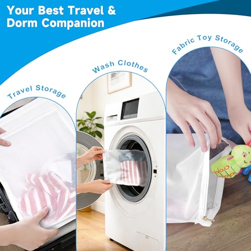 Image of GOGOODA 3 Pack Delicates Laundry Bags, Fine Mesh Wash Bag with Hanging Loop