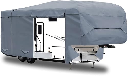 Miniatura 4 de GEARFLAG Cubierta de 5 capas para caravana de 5 rueda, se adapta a 28 pies a 30 pies con correas laterales reforzadas a prueba de viento anti-UV,