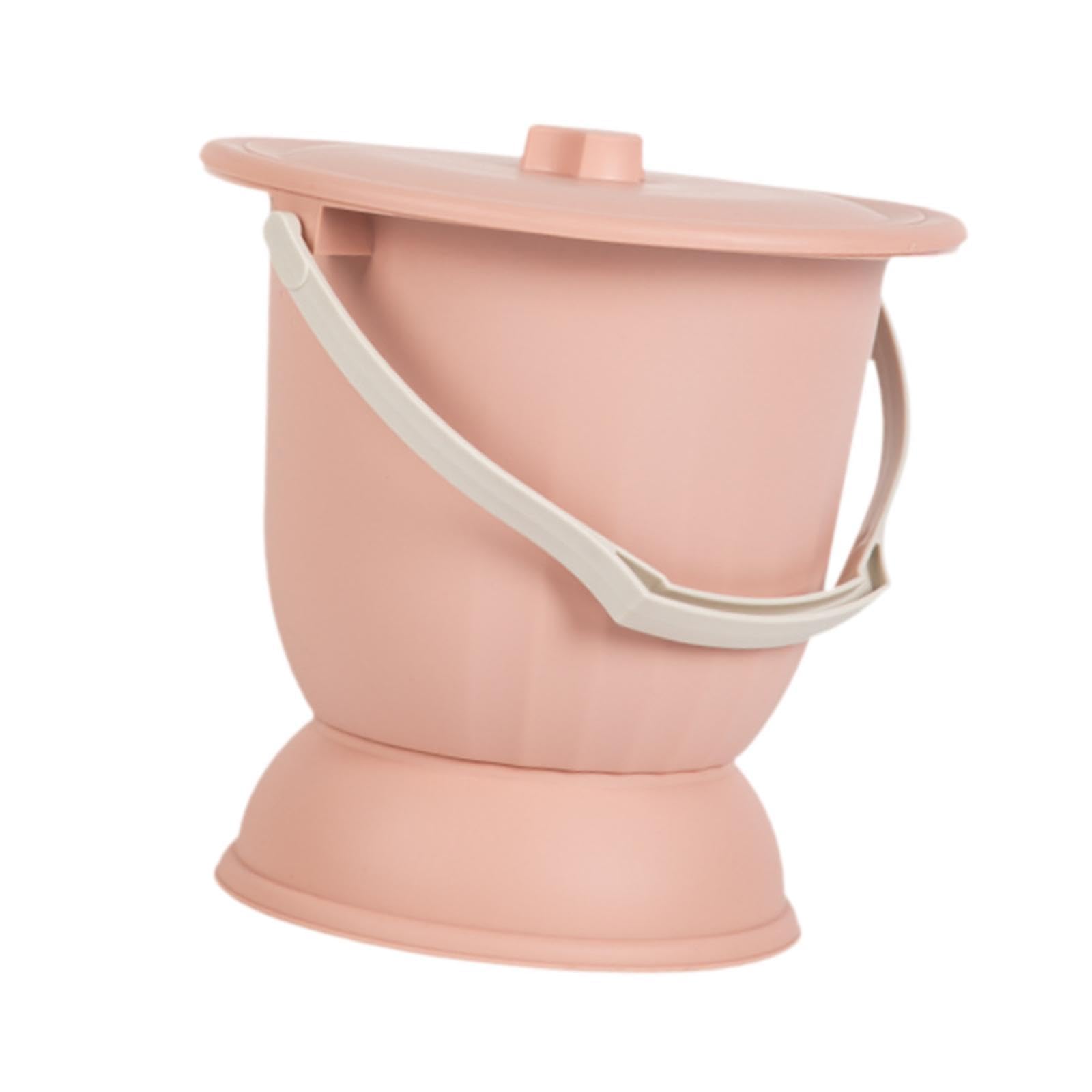 Secchio per Orinatoio, Vasino Notturno, Sputacchiera con Coperchio per Adulti E Bambini, Rosa
