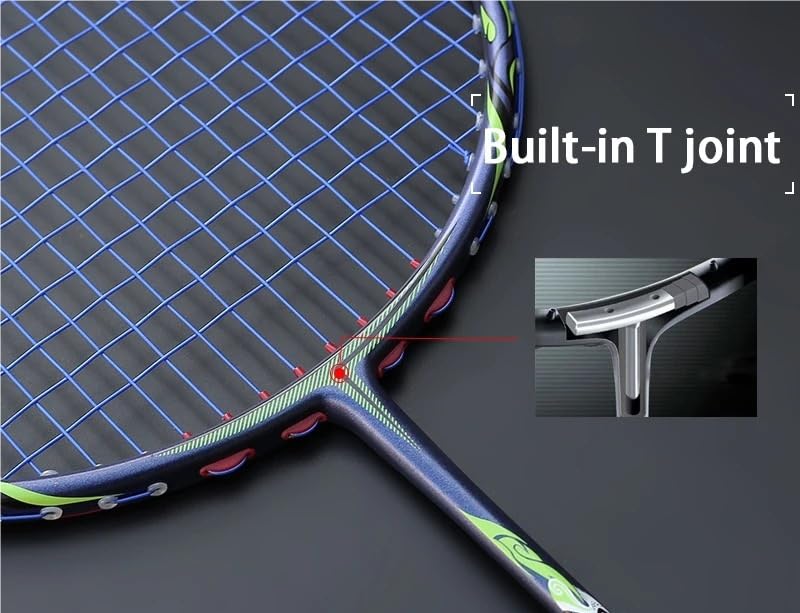 Badminton Set Racchette da Badminton Professionali in Fibra di Carbonio 57G con Corda, 32 libbre, Sport Racchetta