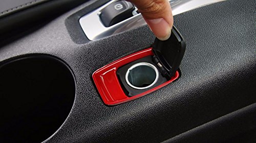 Highitem 4Pcs Gear Shift Knob Cover Water Bottle Frame Cover Interior Accessories Parts Abs For Chevrolet Camaro 2016 Up (Red) #TOP6