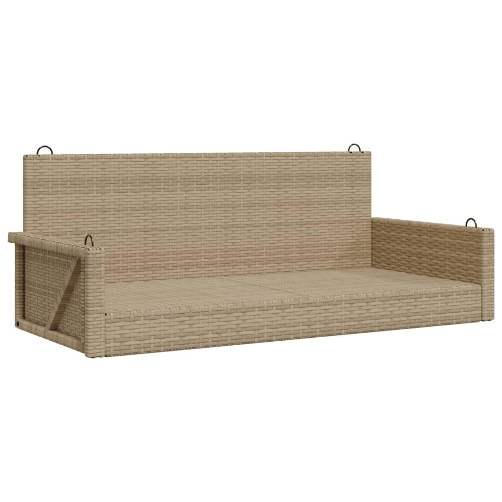 Banco Columpio de ratán sintético Beige 119x56x48 cm, Columpio Jardin Exterior, Balancin Jardin Exterior, Muebles Jardin Exterior, Balancin Balcon - 365628