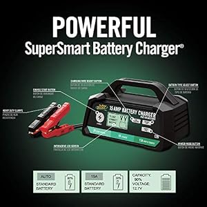 Battery Tender 15 AMP Battery Charger and Maintainer - 12V Switchable 15 AMP / 8 AMP / 2 AMP - Selectable Chemistry Standard AGM Gel - LCD Display - 022-0234-DL-WH — photo 2 of 6