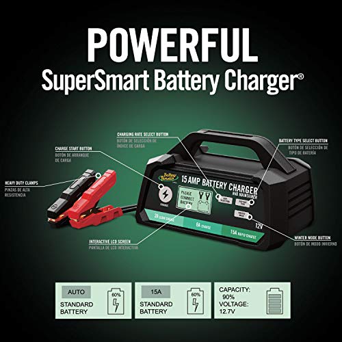 Battery Tender 15 AMP Battery Charger and Maintainer - 12V Switchable 15 AMP / 8 AMP / 2 AMP - Selectable Chemistry Standard AGM Gel - LCD Display - 022-0234-DL-WH - Thumbnail 2