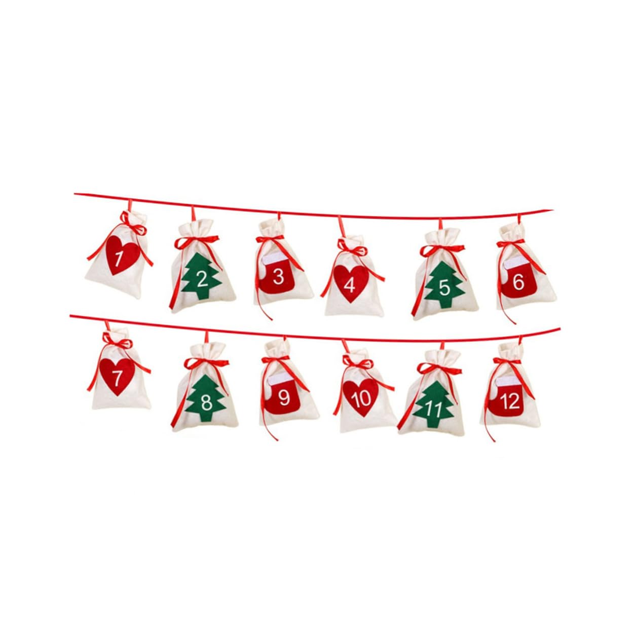 MAGICLULU 3 Set Calendario Ghirlanda Di Natale Appesa Calendario Dellavvento Capodanno Borsa Decorazione Per Feste Di Natale Giocattoli Ragazzi E Ragazze Presente 12 Pezzi * 3