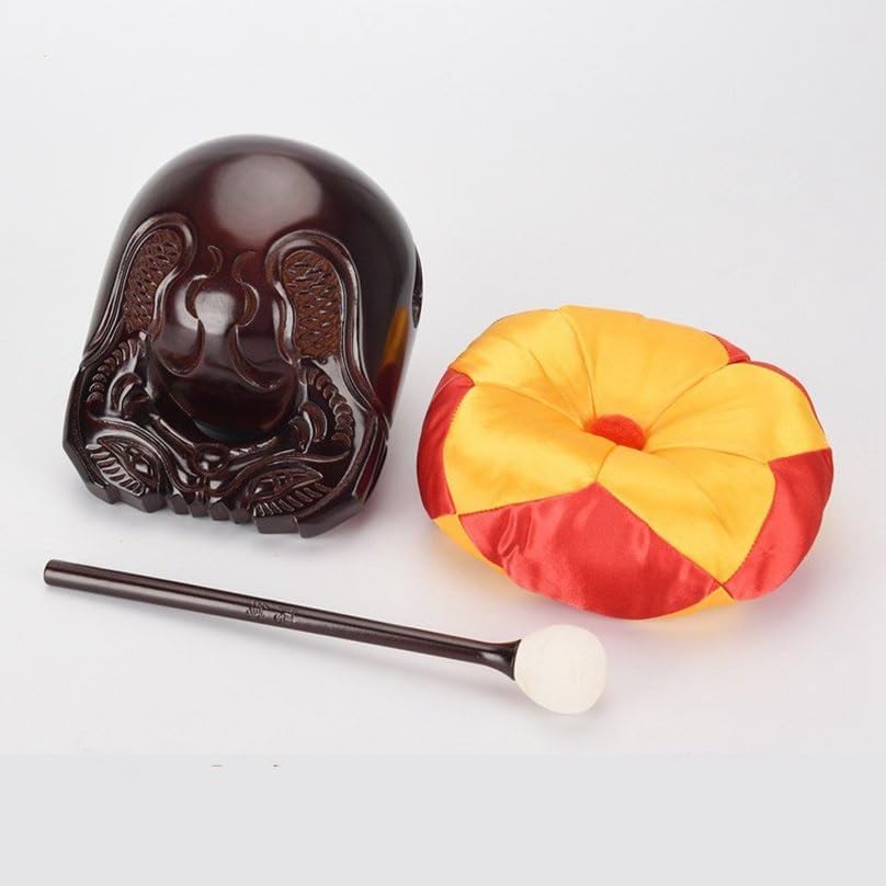 5" 6" 7" 8" 9" Teakwood Wooden Fish Muyu Carved Temple Block Buddhist Monk Zen Drum,Used in Buddhist Pray 23.9.25(7 in)
