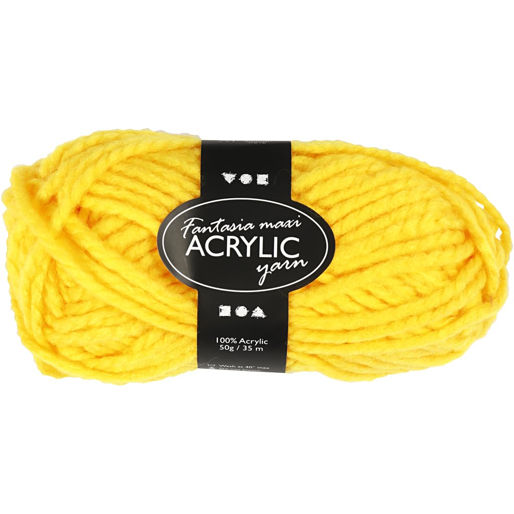 Creativ Company 50G Fantasia Acrylic Yarn, Yellow