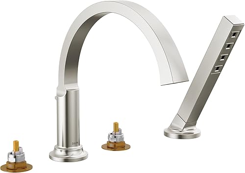 Miniatura 10 de Delta Faucet Tetra - Grifo de bañera romano dorado, grifo de bañera romano, grifo de bañera Delta Roman dorado, relleno de bañera, Lumicoat bronce