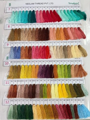 Image of Jaivi Neelam Small Shade Card Rayon Multicolor Embroidery Thread Matching - 480 Shades