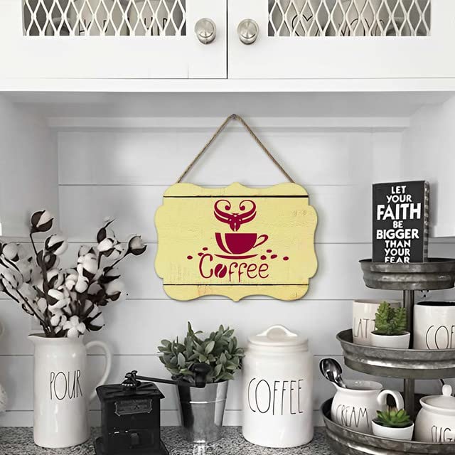 Horienteeon - Targa per bar, per caffè, bar, decorazione della pace, amore, caffè, legno, segno stagionale, per interni, corona di primavera, all'aperto, vacanze, inaugurazione della casa, 31 x 25 cm