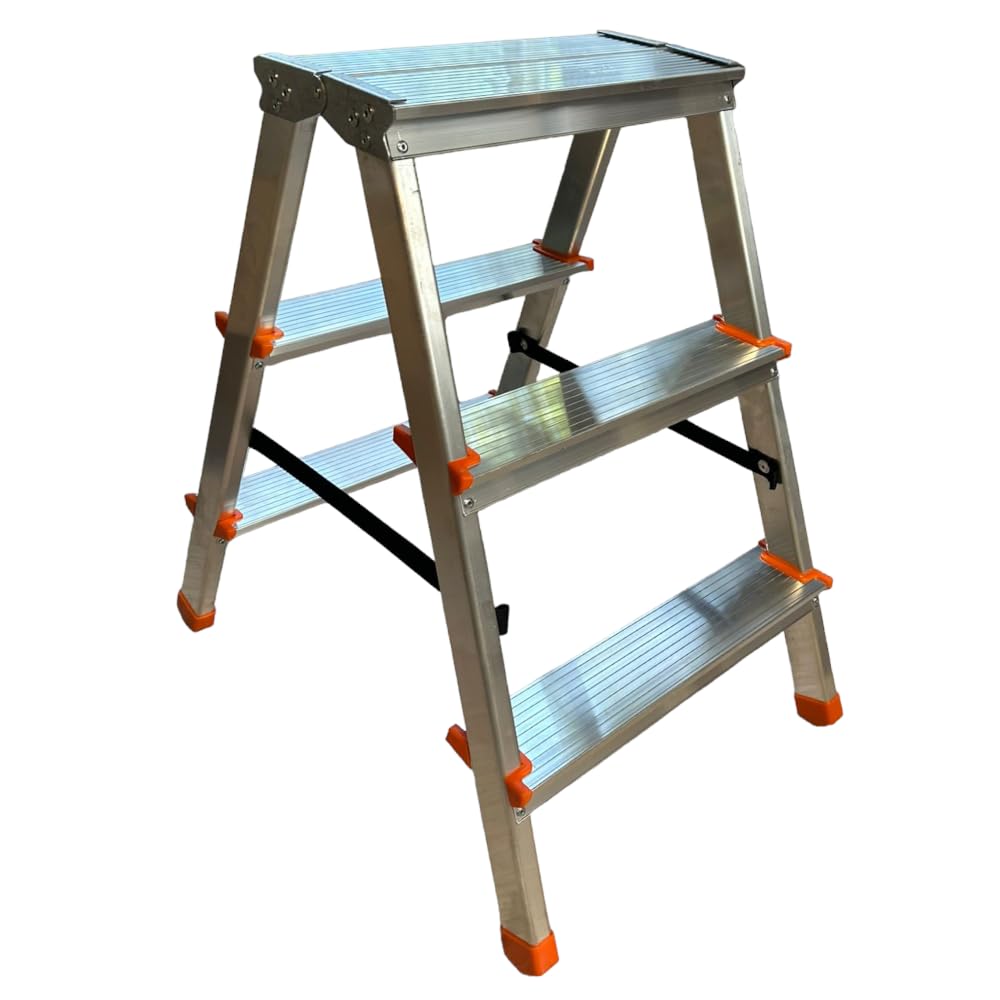 Taburete doméstico de aluminio con pies antideslizantes Tip Tap STEP-UP - 3 escalones