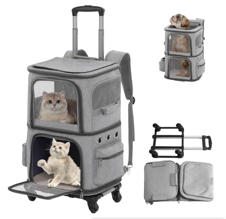 Amazon.co.jp: HOVONO 猫 2 匹 キャリー リュック キャスター付き 小型