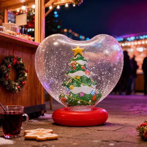 Décorations de Fêtes Lumineuses en Forme de Cœur étanches avec figurine interne - 4